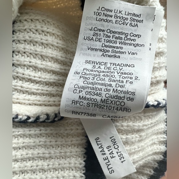 Madewell NWOT Beautiful Cream Cotten Navy Striped Long Sleeve‎ Sweater SZ medium - Picture 5 of 5